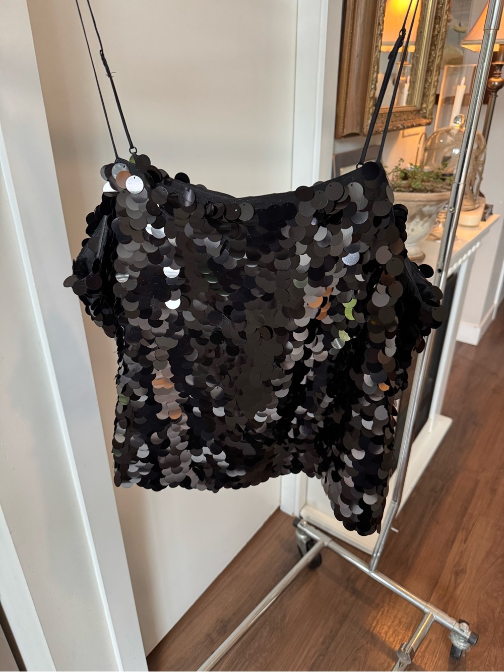 Banana Republic Black Sequin Mini Skirt